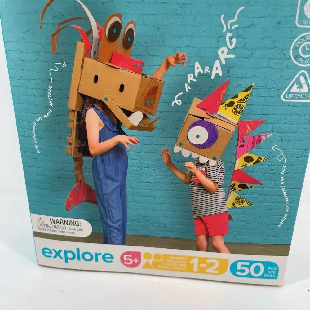 Makedo Explore 50-Piece Cardboard Construction Tool Set Kids STEM Toy NIB